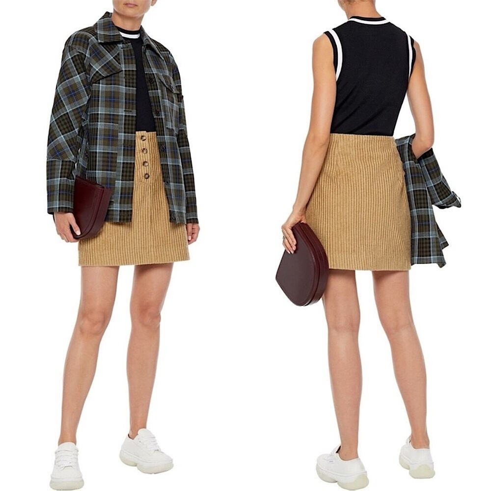 NWT BAUM UND PFERDGARTEN‎ 90s Corduroy High Waist Flap Cargo Pocket Mini Skirt 4